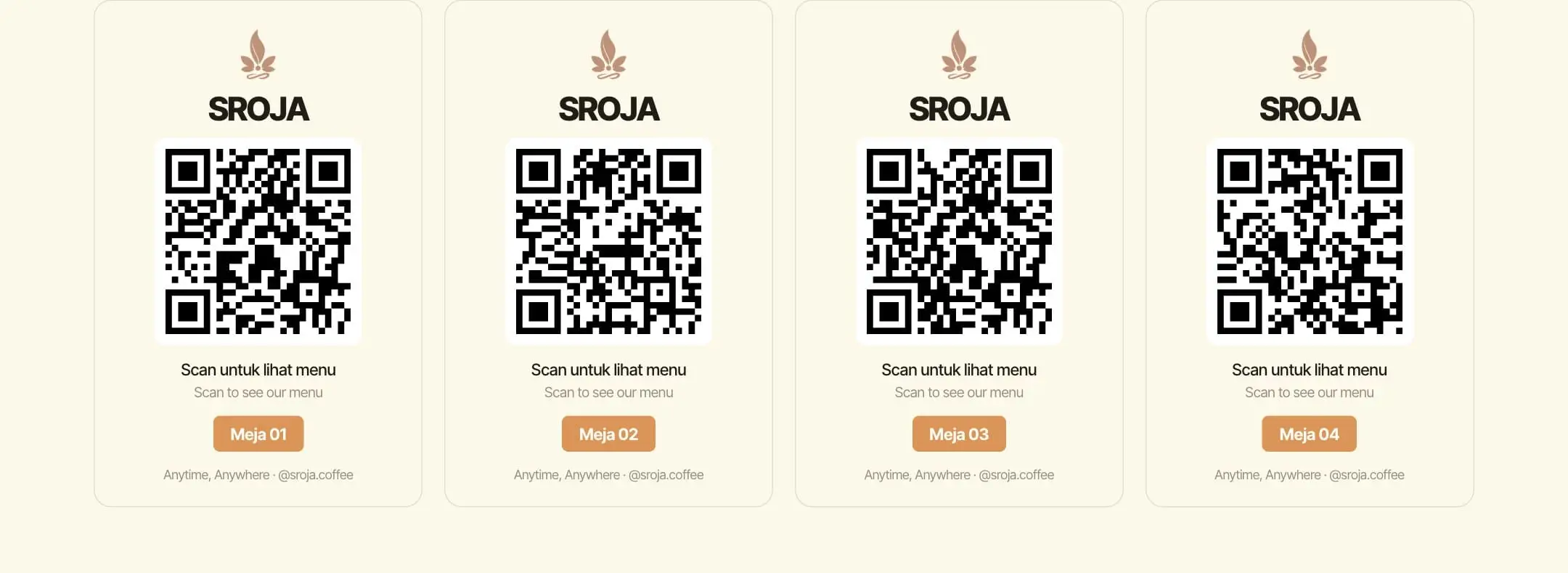 Sroja Coffee: Menu lengkap yang dipindai dari meja. (2)