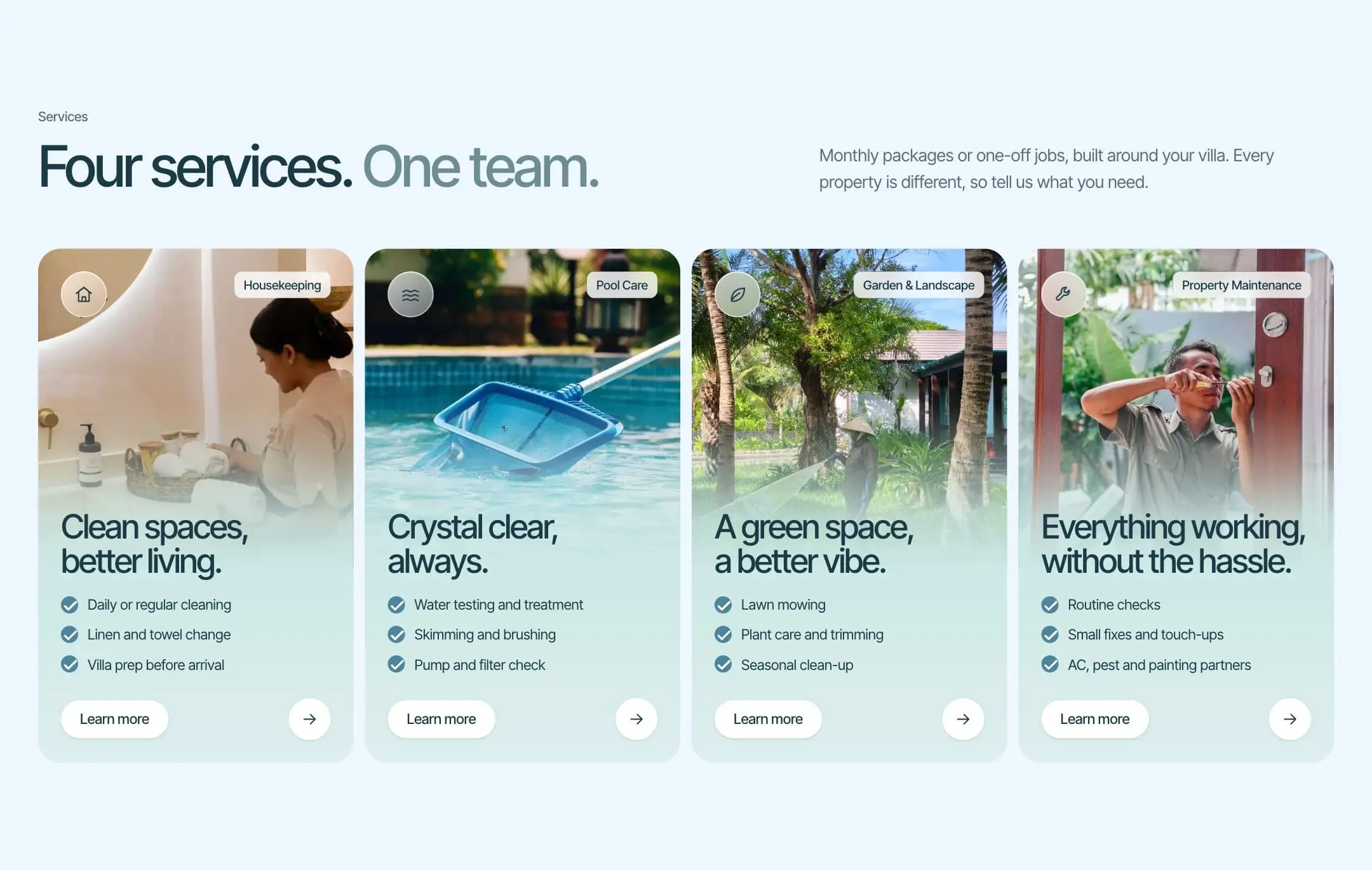 Bali Property Care: Empat layanan, satu gaya.