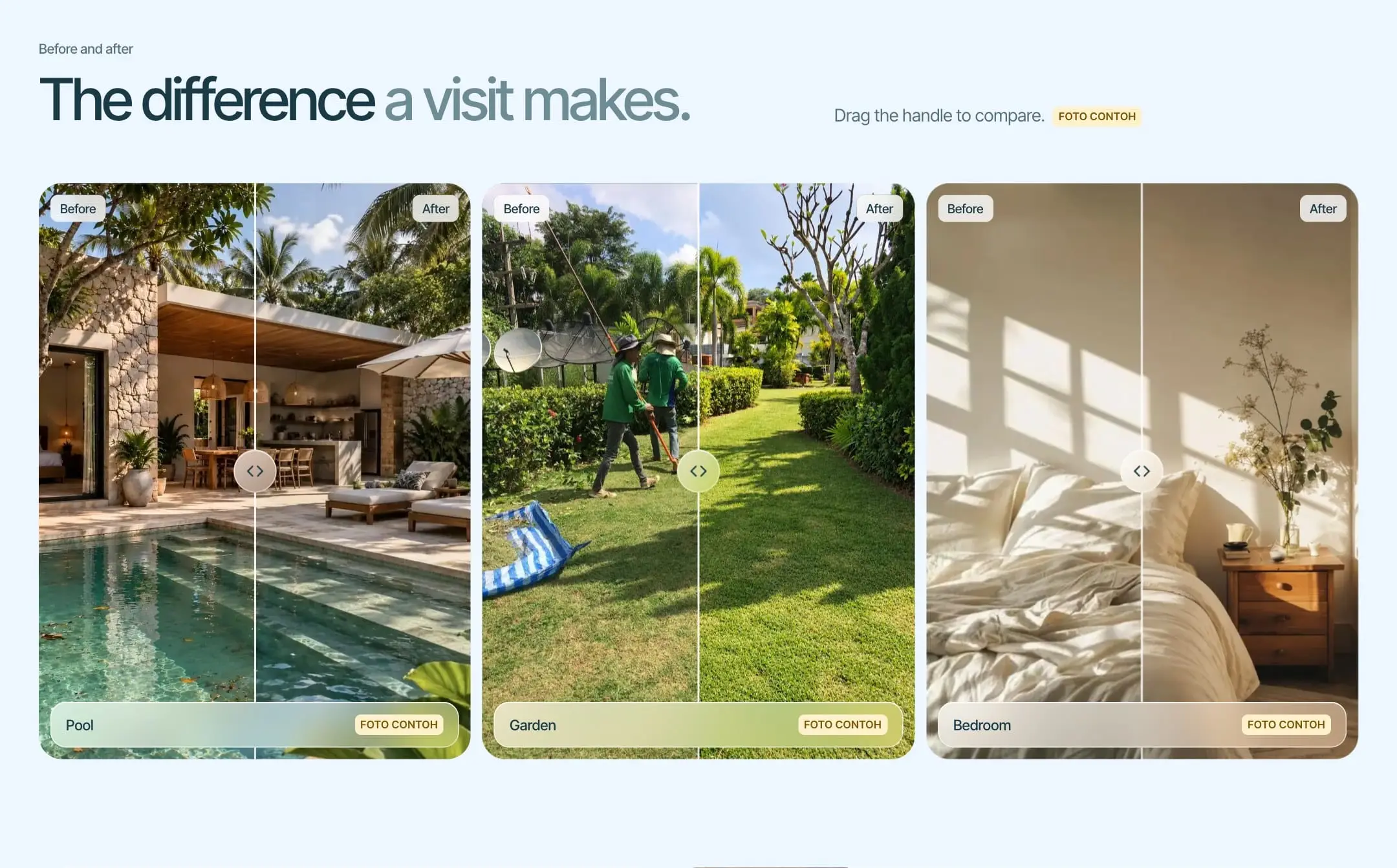 Bali Property Care: Sebelum & sesudah yang bisa digeser.